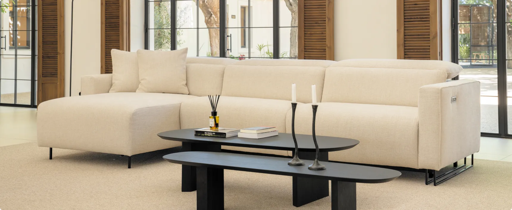 sofa chaiselongue tapizado beige