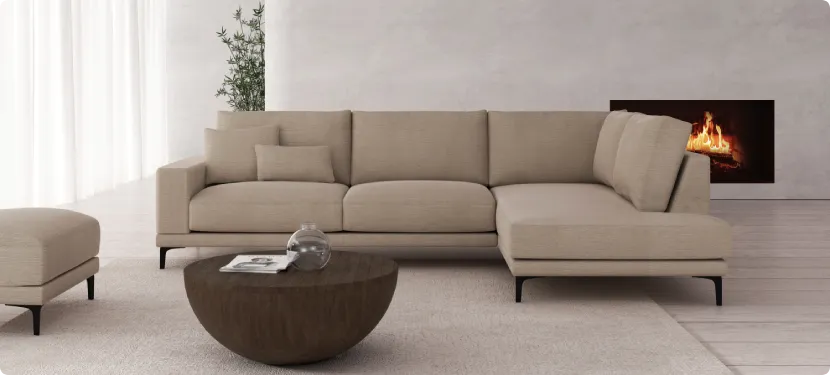 sofa chaiselongue tapizado color